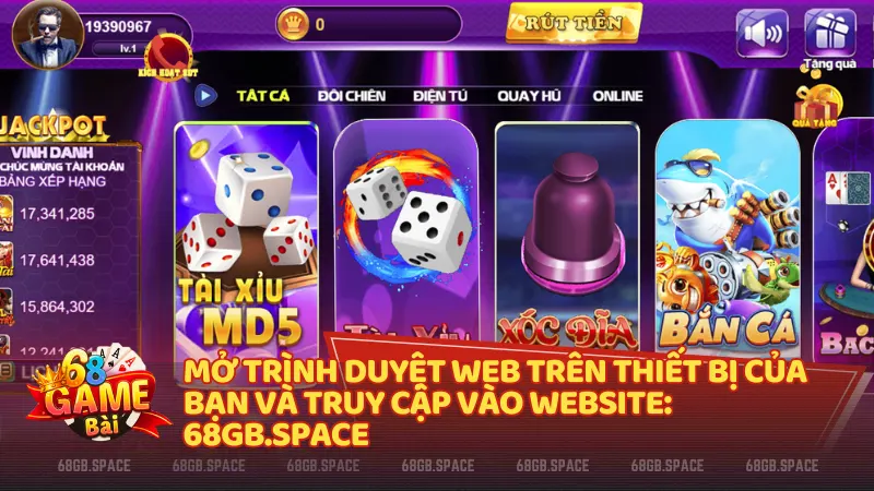 Các bước đăng nhập 68 Game Bài qua trang lucky22game.cc